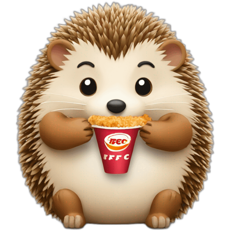 Hedgehog eating KFC emoji