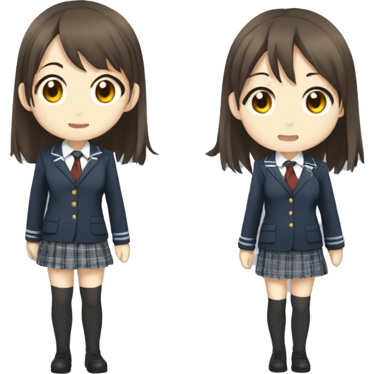 Yui hirasawa from k-on,  wear school uniform,  emoji