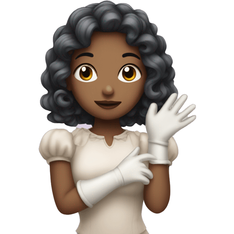 dreamy girl in gloves emoji