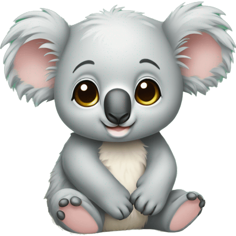 a baby koala on a bed  emoji