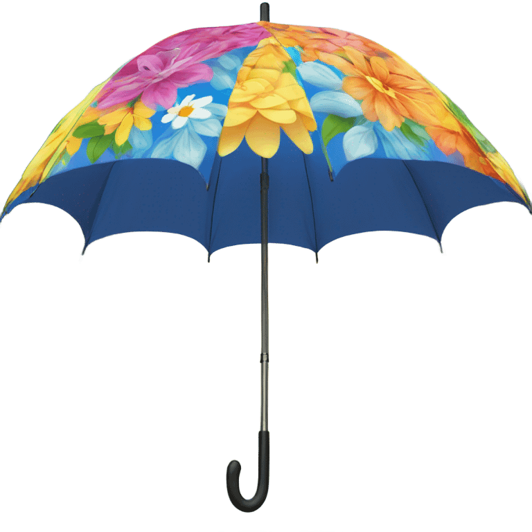 Color flower umbrella with a waterfall underneath  emoji