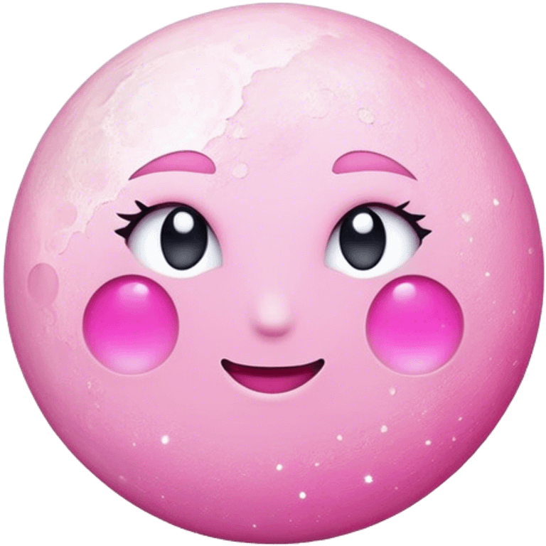 Pink Sparkly Moon emoji