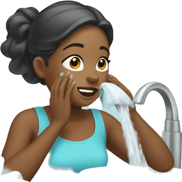 girl washes her face emoji