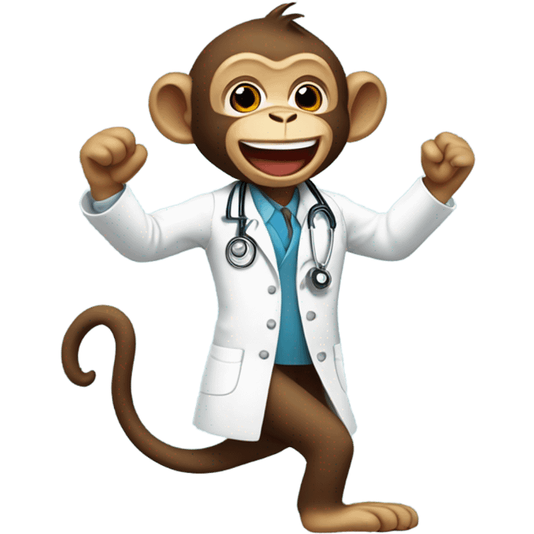 Funny doctor monkey dancing emoji