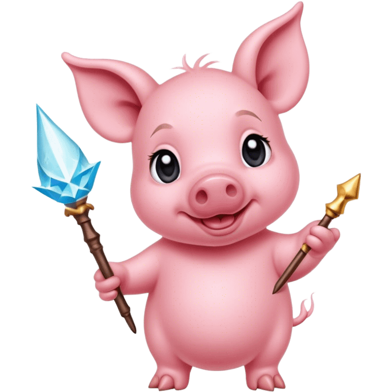 Piglet with a wand emoji