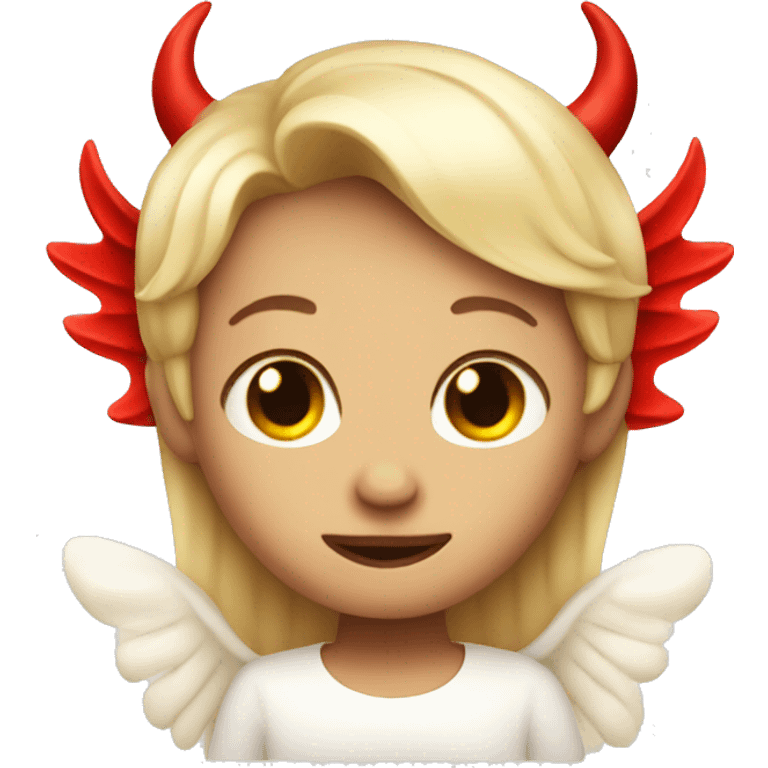 cute angel with red devil horns emoji