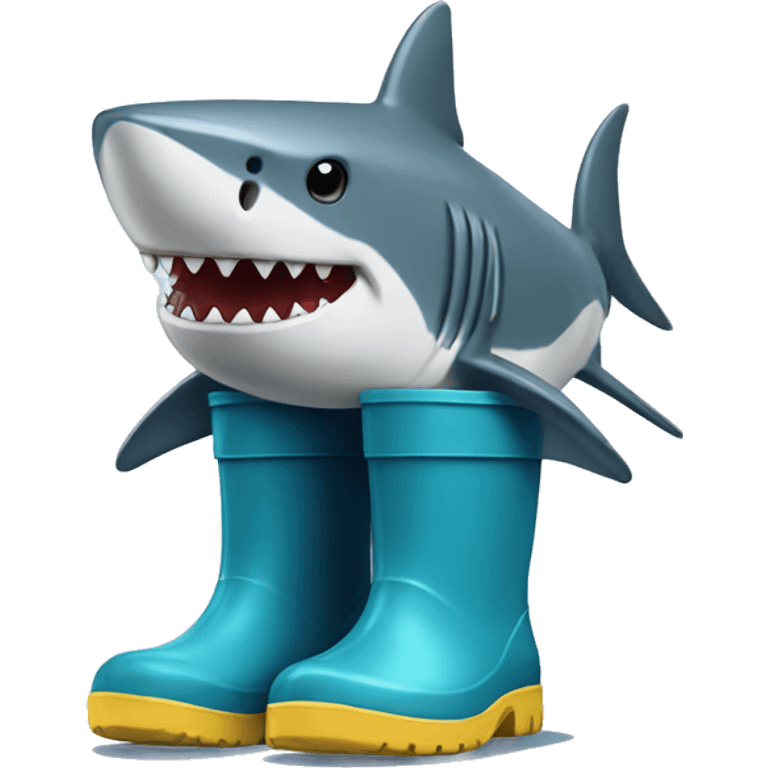 Shark in rainboots emoji