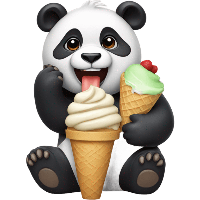 Panda eating ice cream emoji