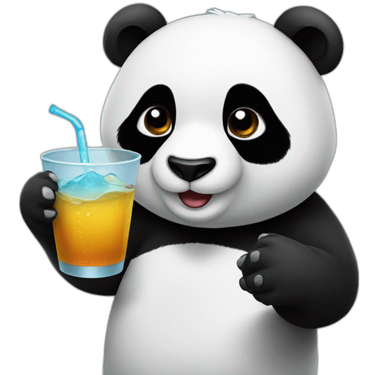 Panda giving a drink emoji