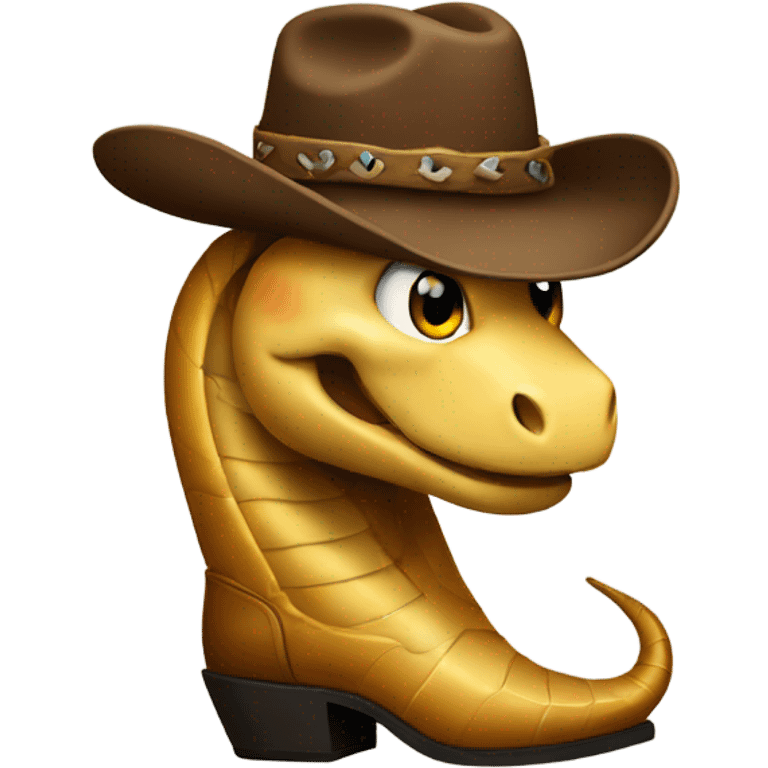 Snake wearing boot and cowboy hat emoji