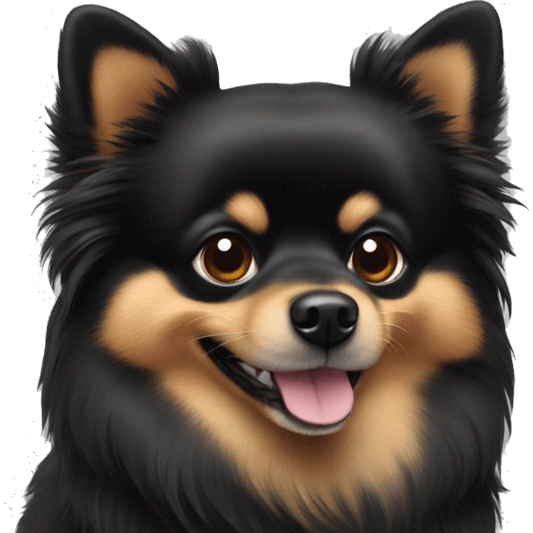 Pomeranian black dog emoji