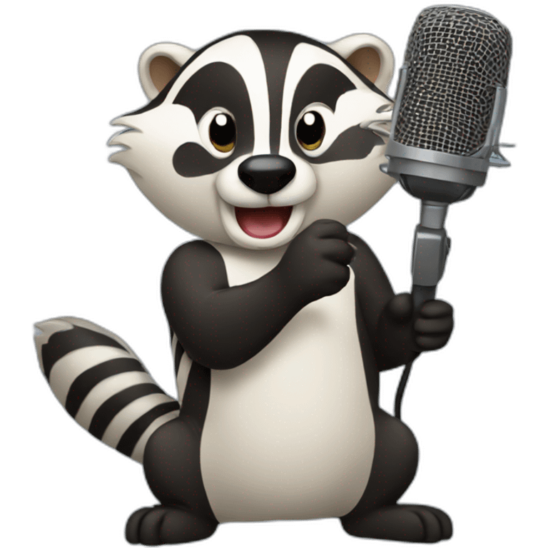 badger singing with microphone emoji