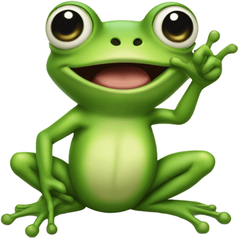 Frog with middle finger up emoji