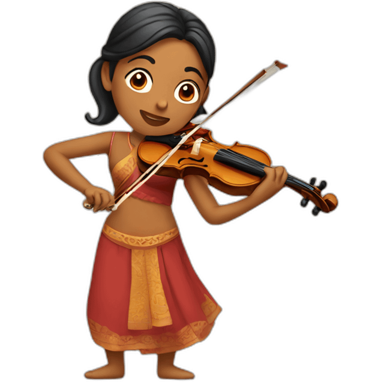 an indian woman playing a violin emoji