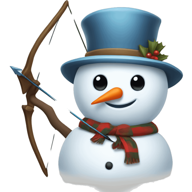 snowman holding bow and arrow emoji