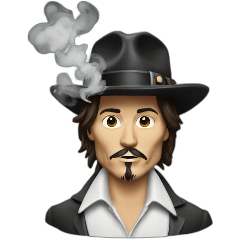 johnny depp with smoke emoji