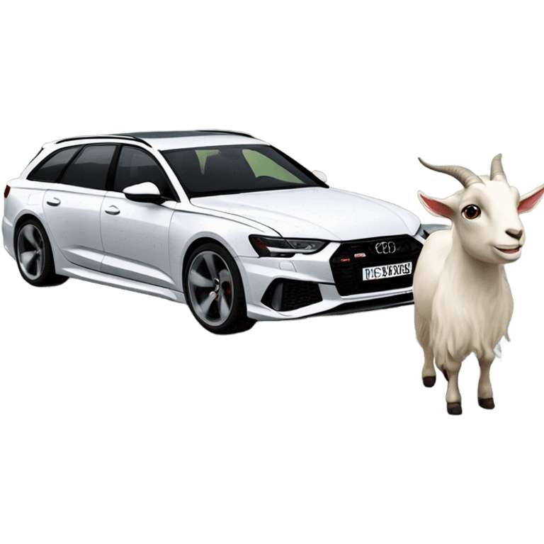 Goat driving Audi RS6 emoji