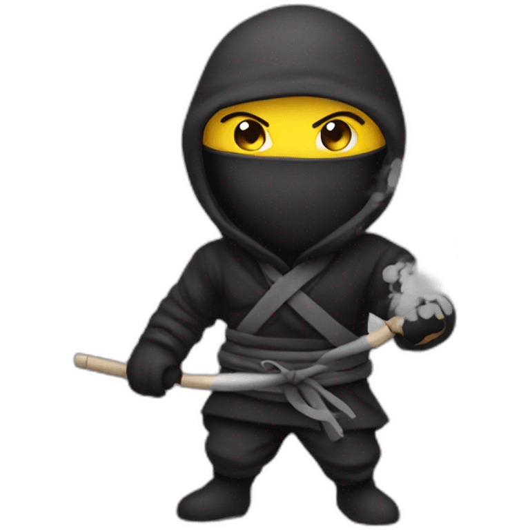 a ninja with smoke bomb emoji