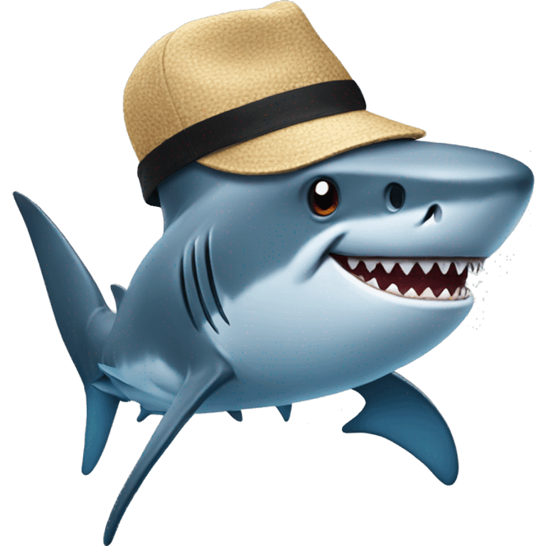 shark with a hat emoji