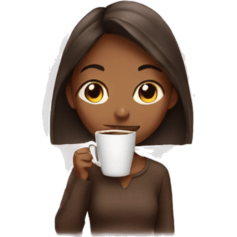 girl with coffee emoji