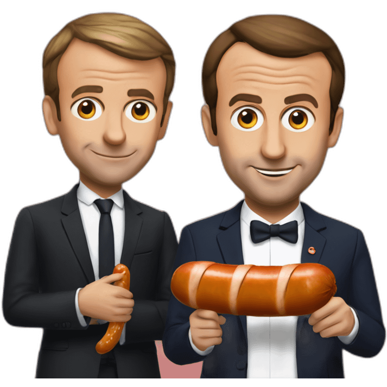 emmanuel macron and a saussage emoji