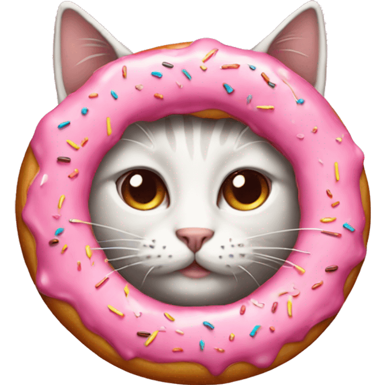 Cat pink donut  emoji