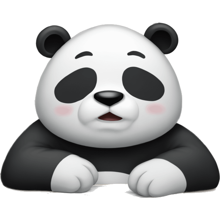 tired panda in the office after working day emoji