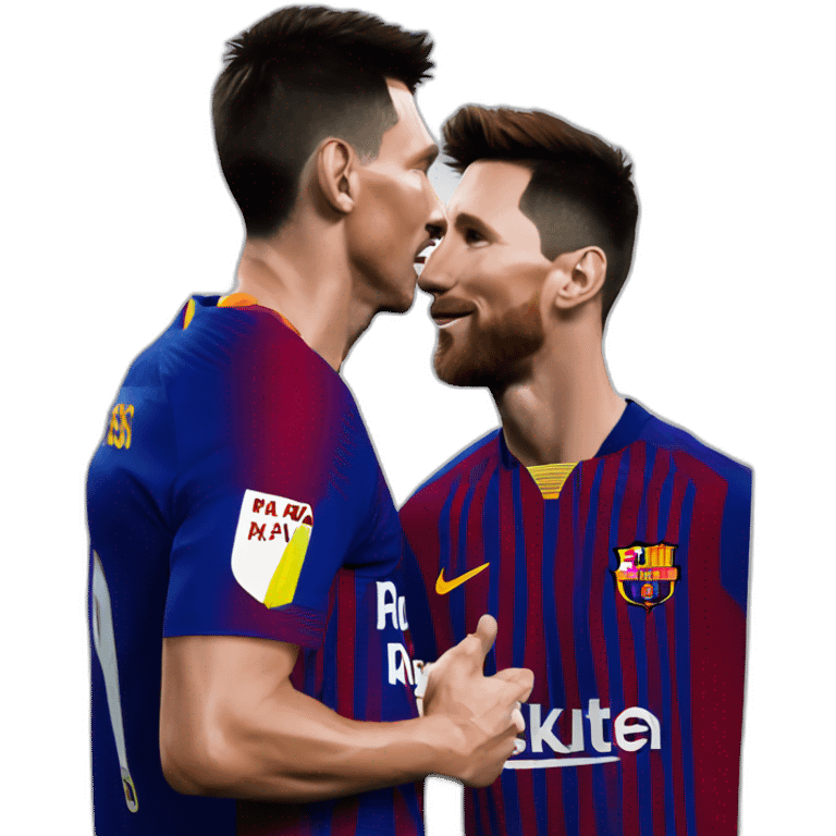 Messi qui fait un bisou à Ronaldo emoji