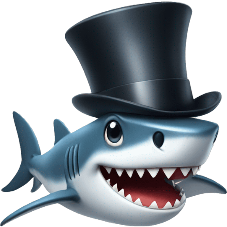 shark with tophat emoji