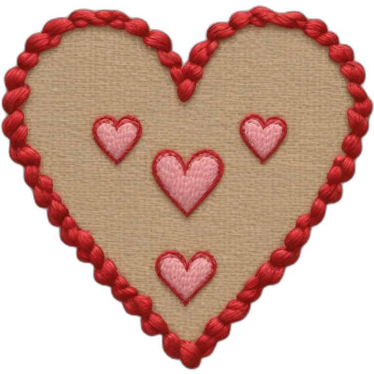 embroidery of heart emoji