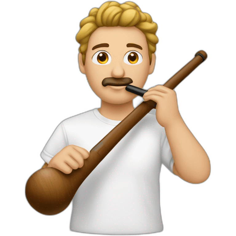 hombre blanco pelón gordo fumando pipa emoji