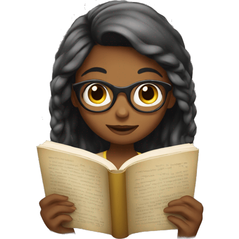 Girl reading book emoji