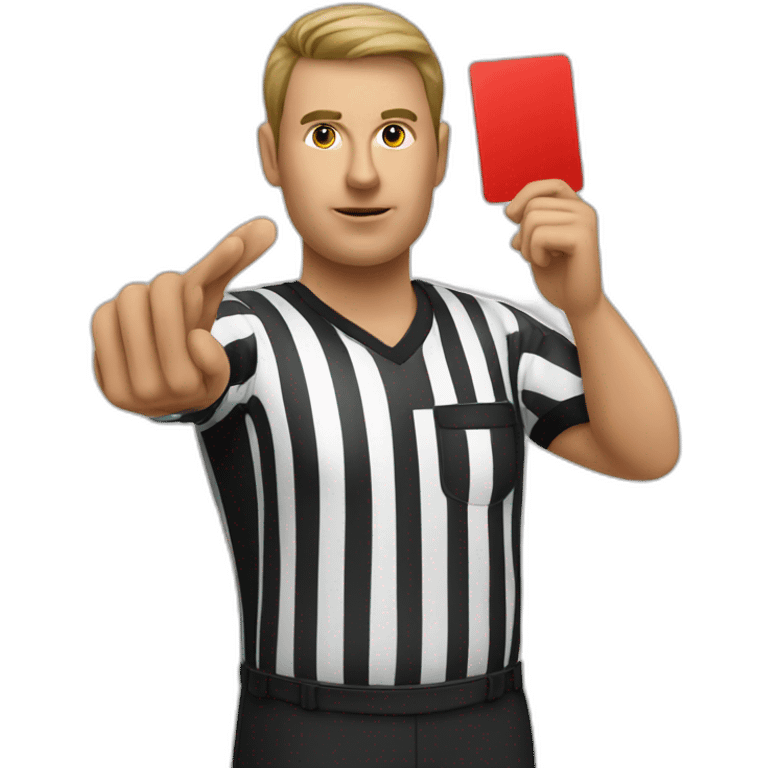 white referee with red card emoji