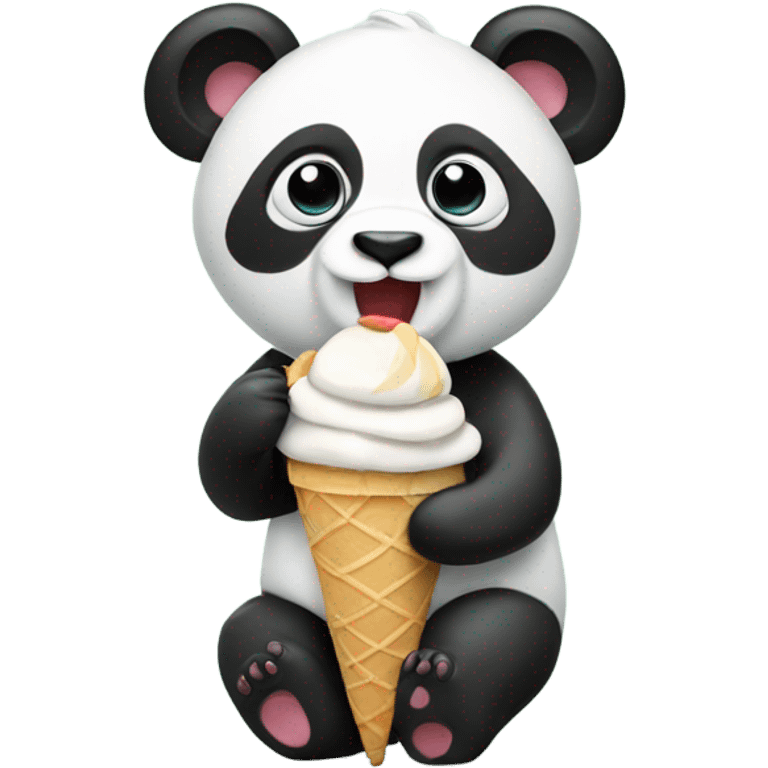 Panda eating ice cream emoji