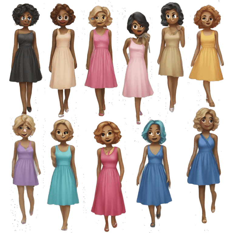 7 Set of dresses emoji