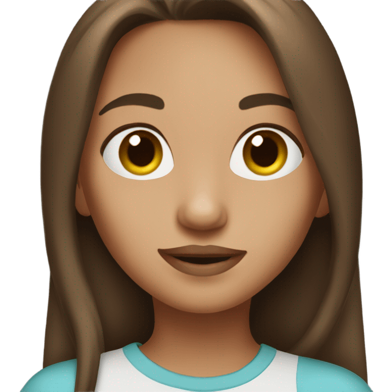 Girl with brown long hair and septum emoji