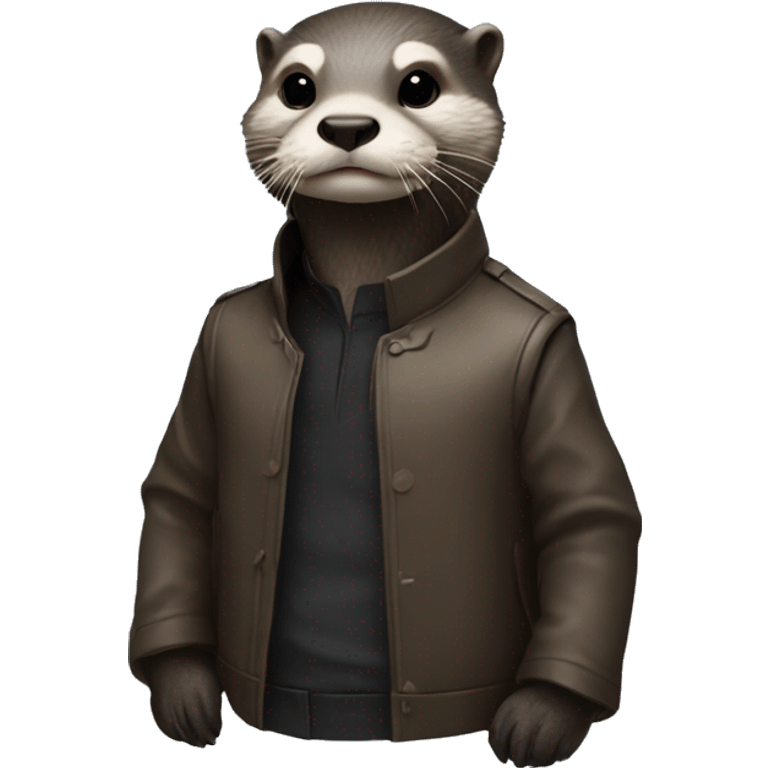 Otter wearing neo from matrix outfit emoji