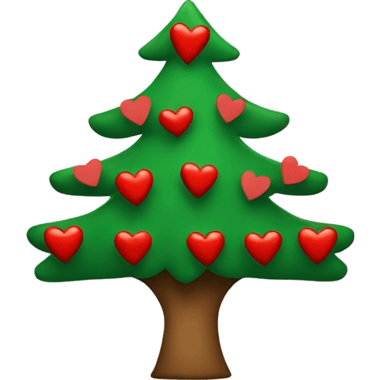 Christmas tree with red and green hearts emoji