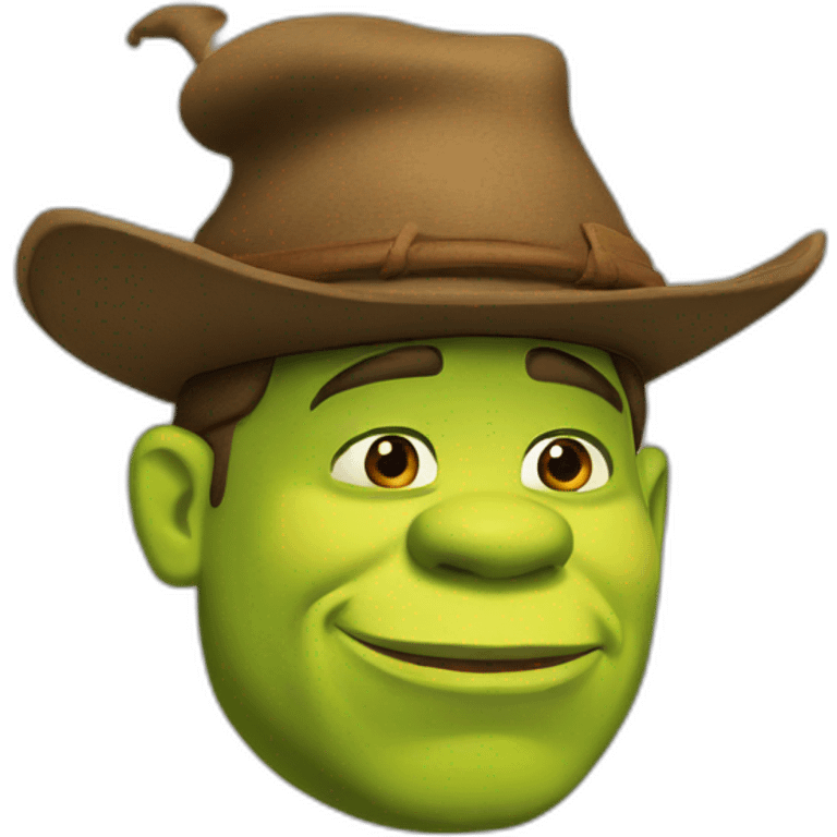 shrek with a brown cap hat emoji