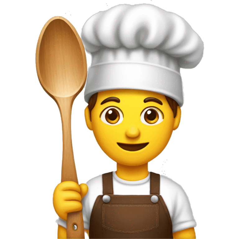 Patissier avec cuillère en bois emoji