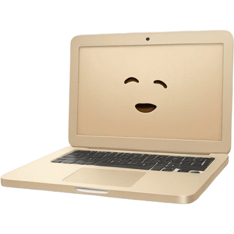 Aesthetic apple laptop in beige color that looks chic and elegant but cozy at the same time emoji