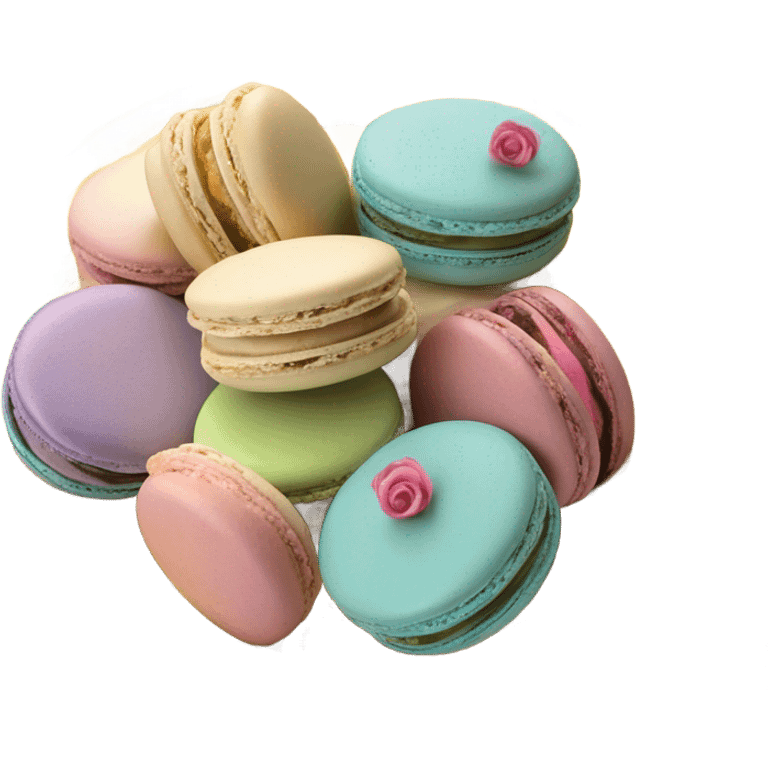 vintage rococo macarons on golden plate emoji