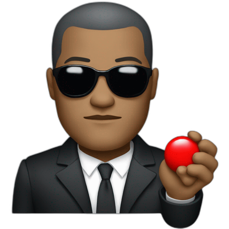 Morpheus, Lawrence fishburne from the matrix, holding red and blue pill emoji