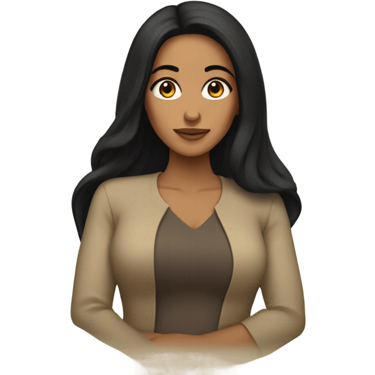 Middle East women with long black hair and tan skin  emoji