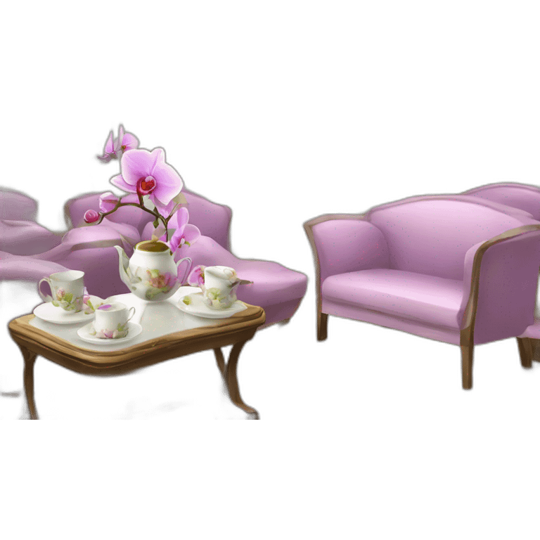 tea room vith orchids emoji