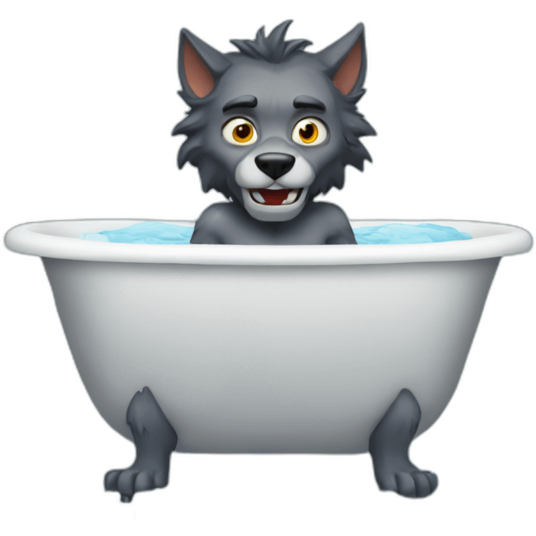 Werewolf in a bathtub emoji