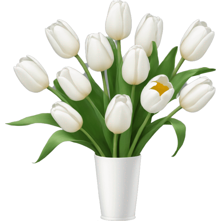 white tulip bouquet  emoji