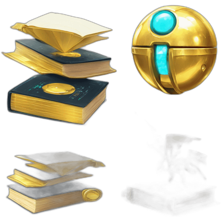 Pixel Legendary Book Cyberpunk Pokemon Pokeball Gold Shiny Glow emoji