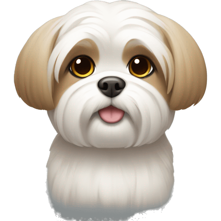 cute shi tzu, white face, light brown around the eyes emoji