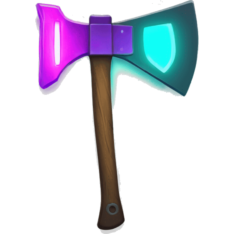 pick axe with glowing neon elements emoji